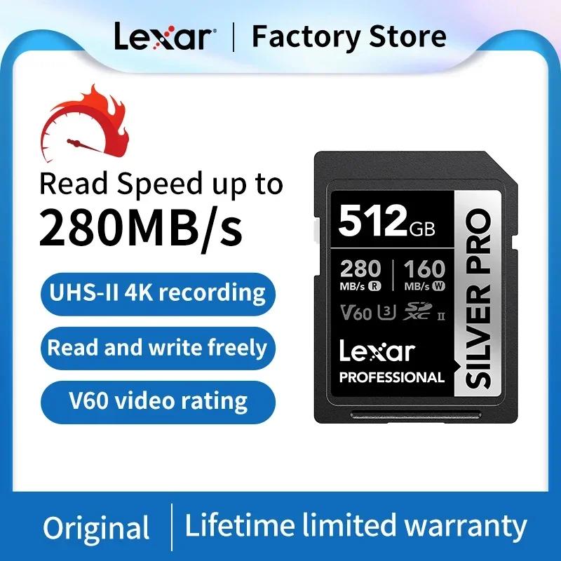 Lexar ī޶ SD ī,  ǹ  SDXC Ŭ 10 U3 V60, 4K UHS-II, 64GB, 128GB, 256GB, 512GB ޸ ī, ִ 280 MB/s